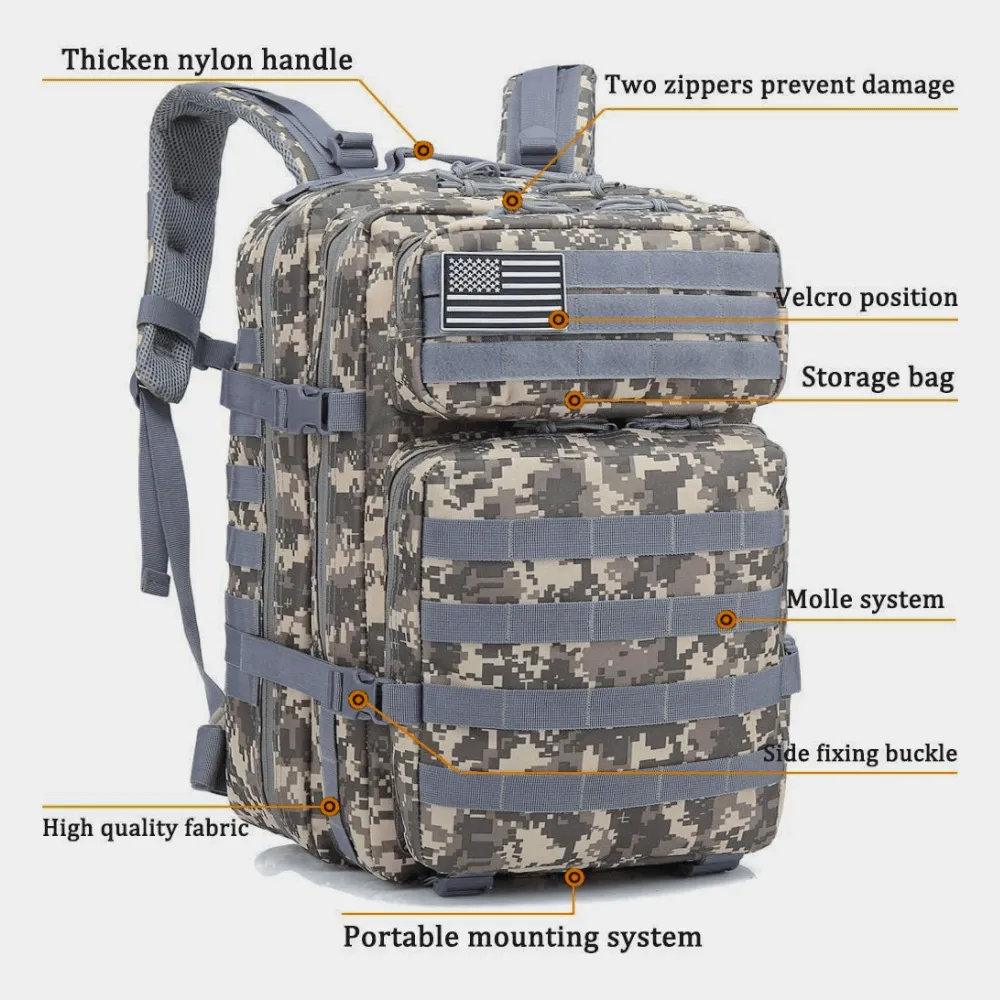 45L Tactical Molle Rucksack for Outdoor Adventures