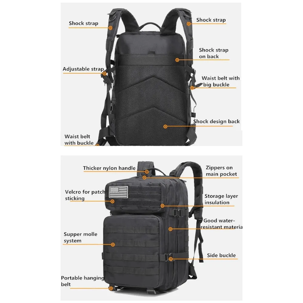 45L Tactical Molle Rucksack for Outdoor Adventures