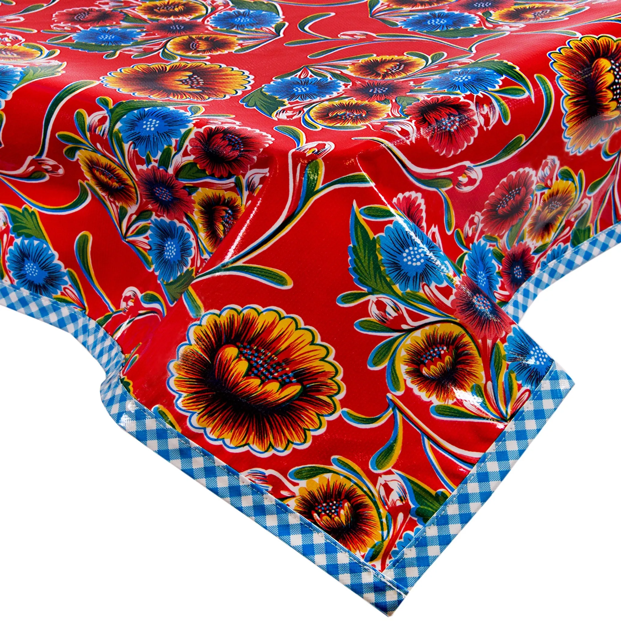 51 x72 Bloom Red Oilcloth Tablecloth