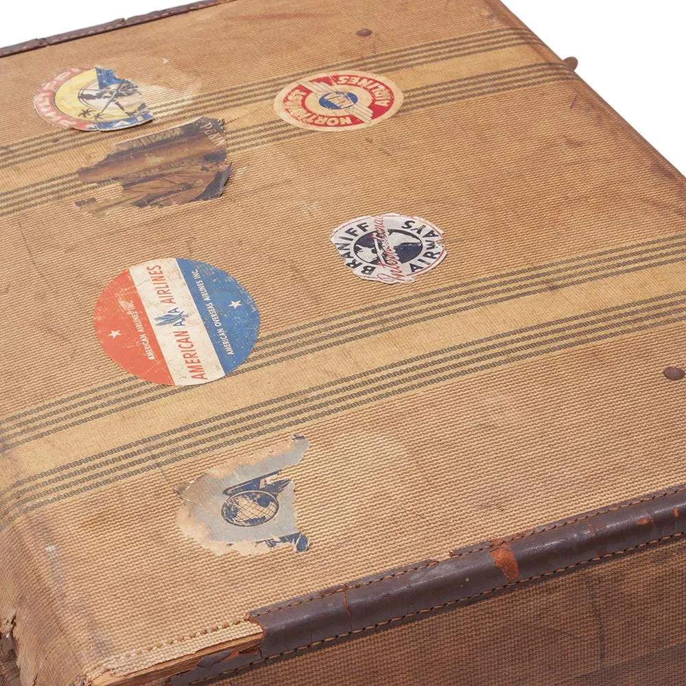 Beige Depression Era Suitcase
