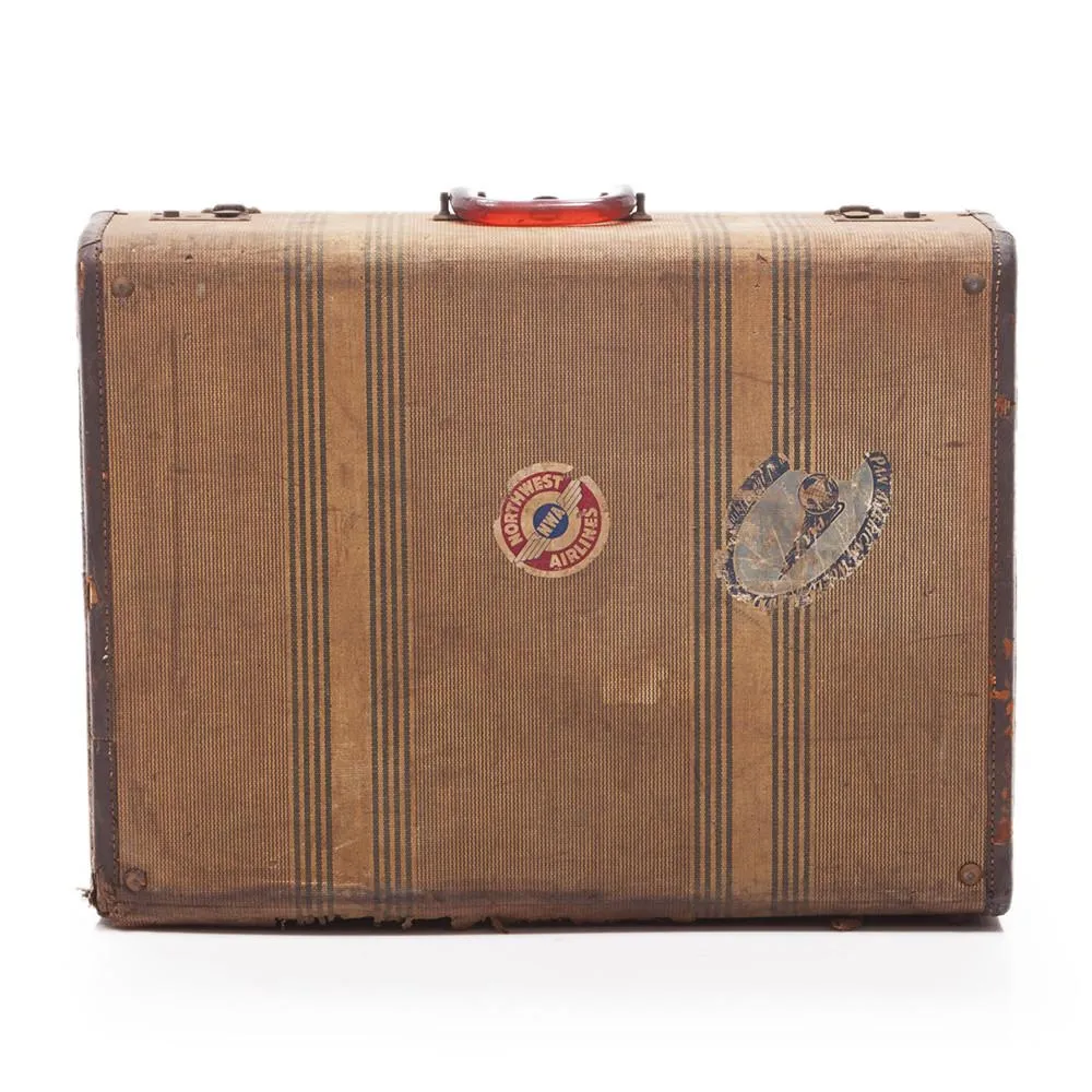 Beige Depression Era Suitcase