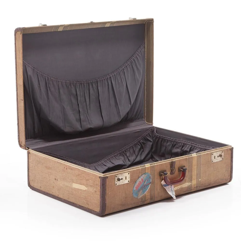 Beige Depression Era Suitcase