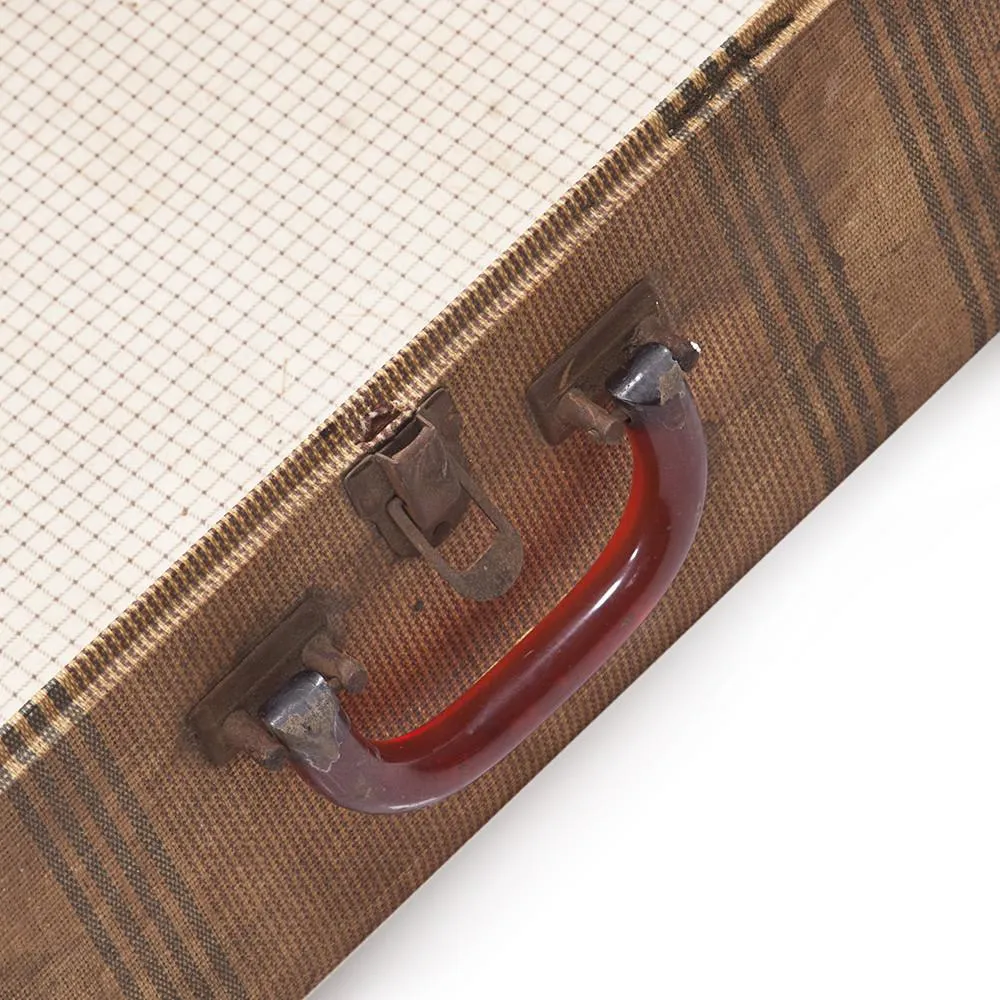 Beige Depression Era Suitcase