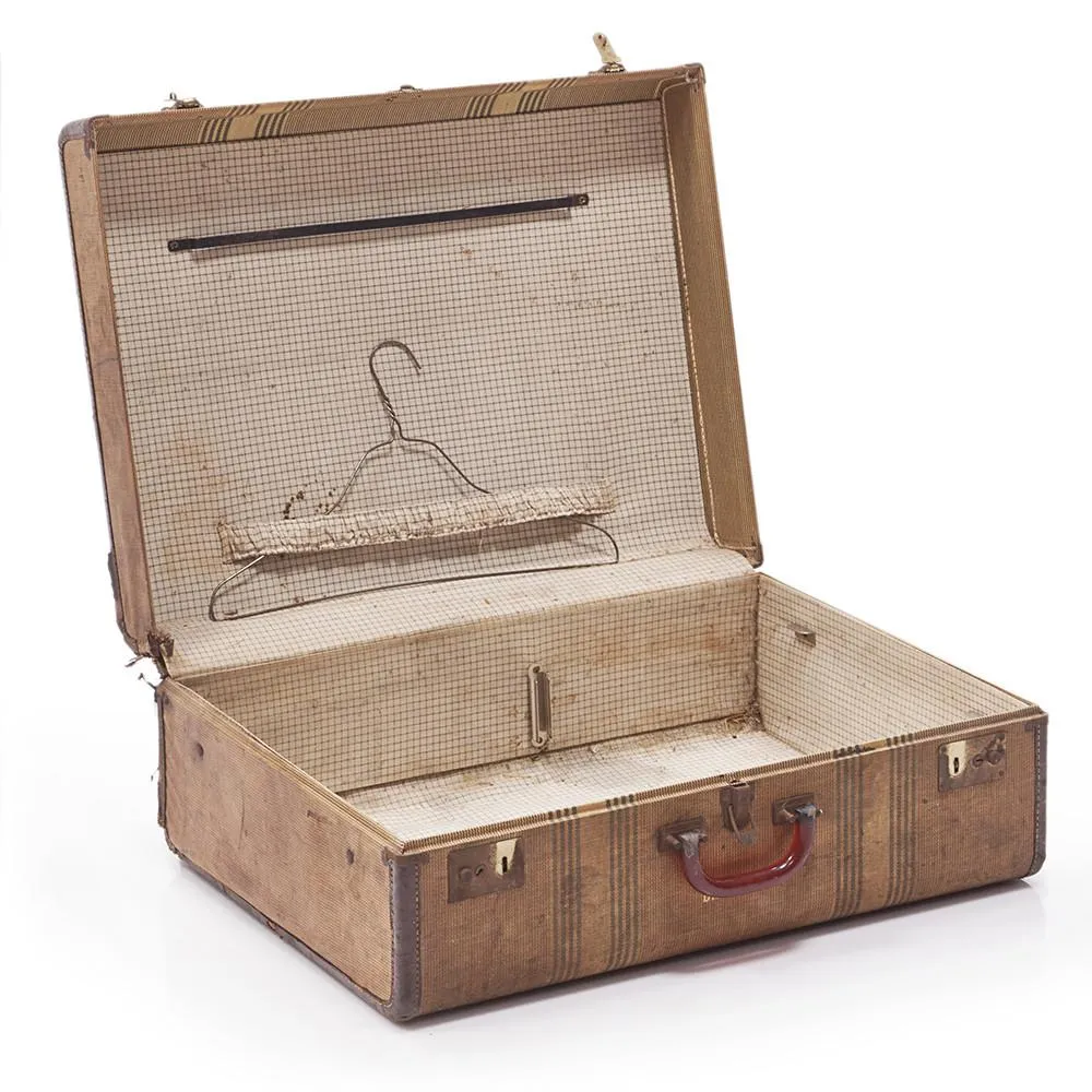 Beige Depression Era Suitcase
