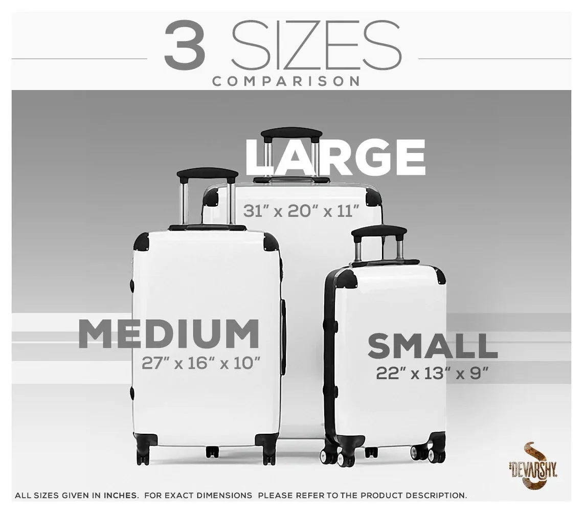 Deluge Marbling Suitcase 3 Sizes Carry-on Suitcase Brown Travel Luggage Hard Shell Suitcase | D20117
