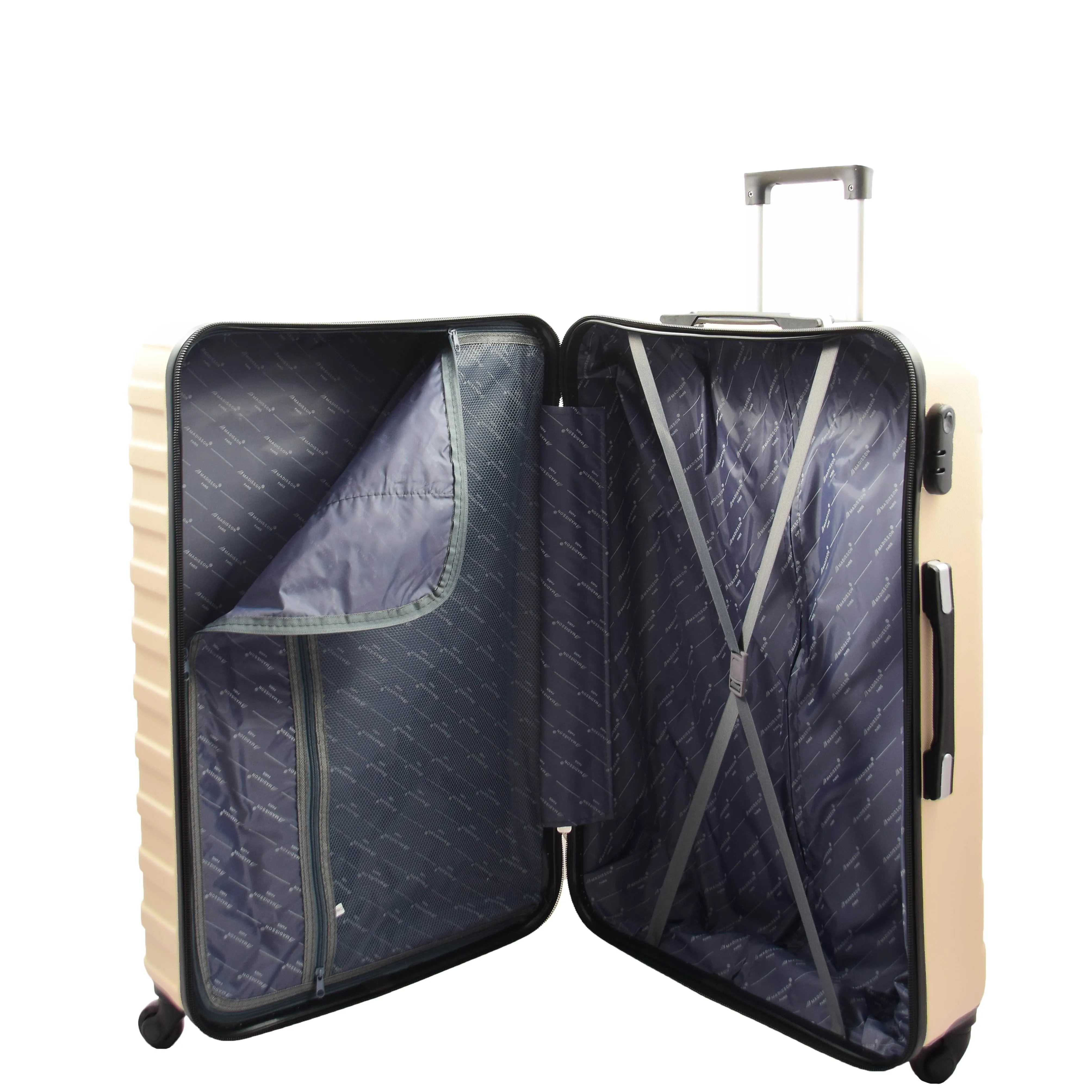 DR552 Hard Shell Four Wheel Suitcase Luggage Off White