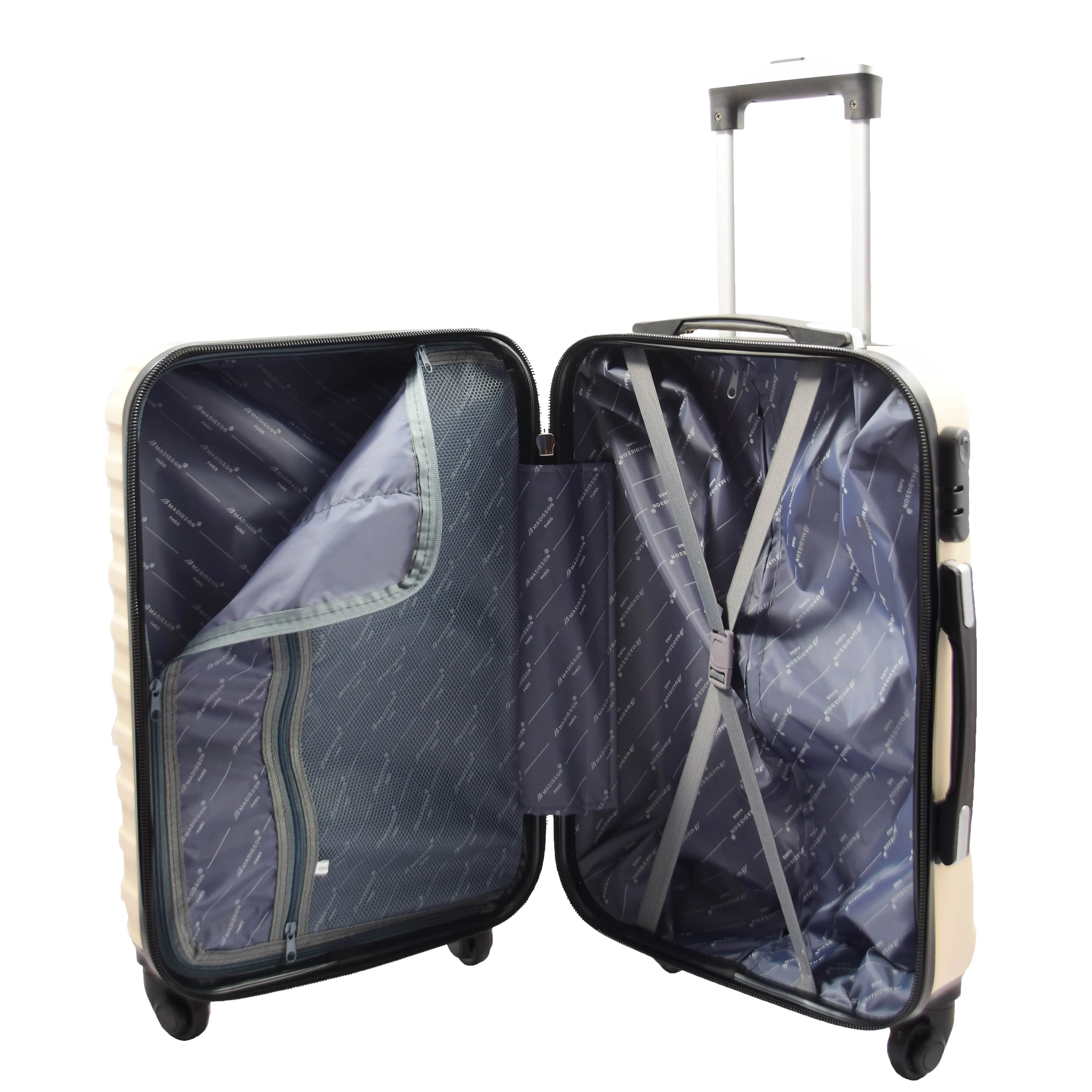 DR552 Hard Shell Four Wheel Suitcase Luggage Off White