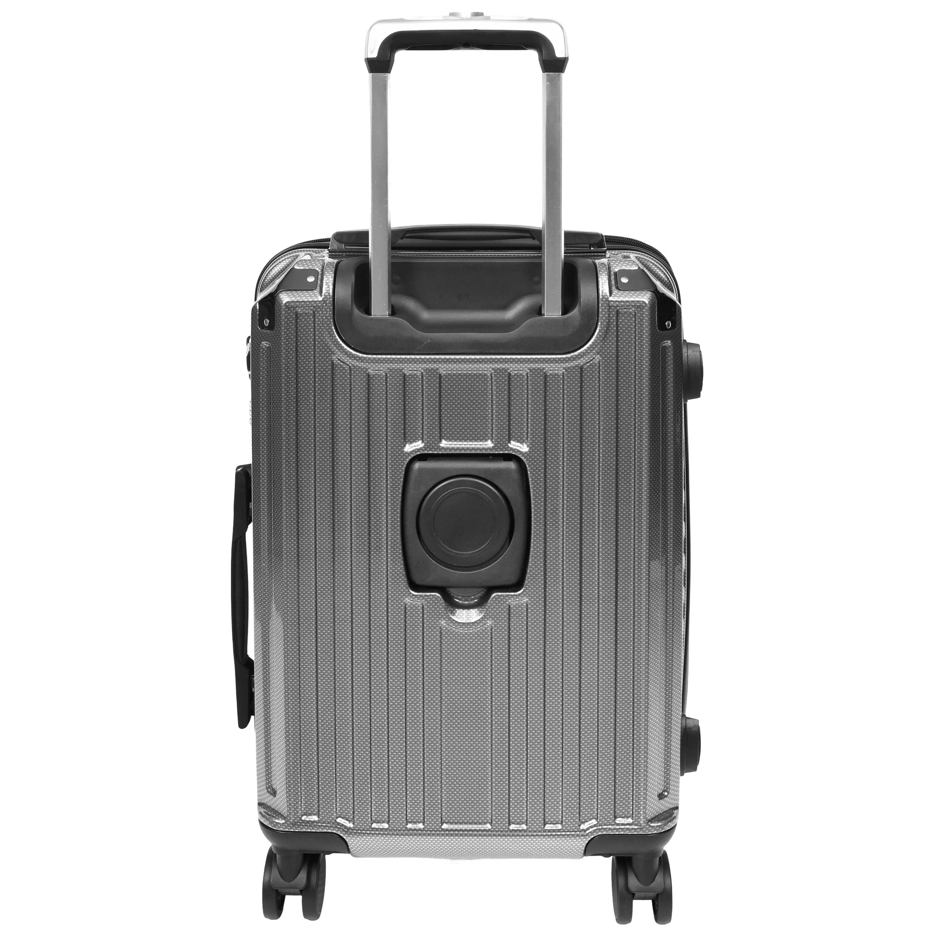 DR691 Four Wheel Suitcase Hard Shell Luggage Charcoal