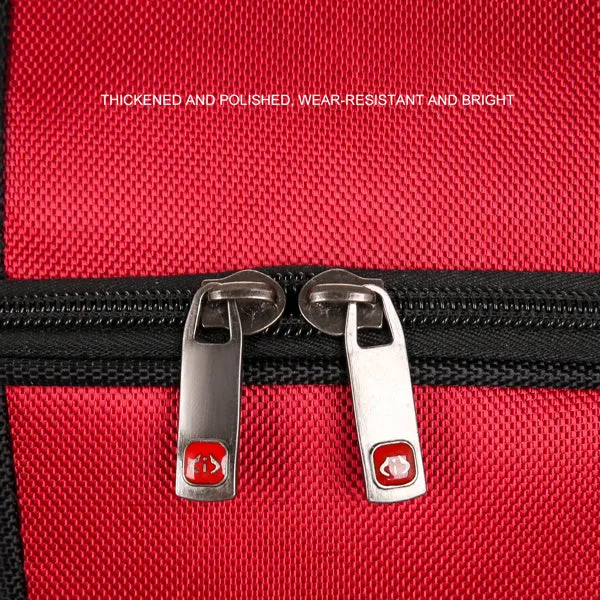 Expandable Waterproof Duffle Bag with Wheel Carry on Luggage Unisex Tote Suitcase Red
