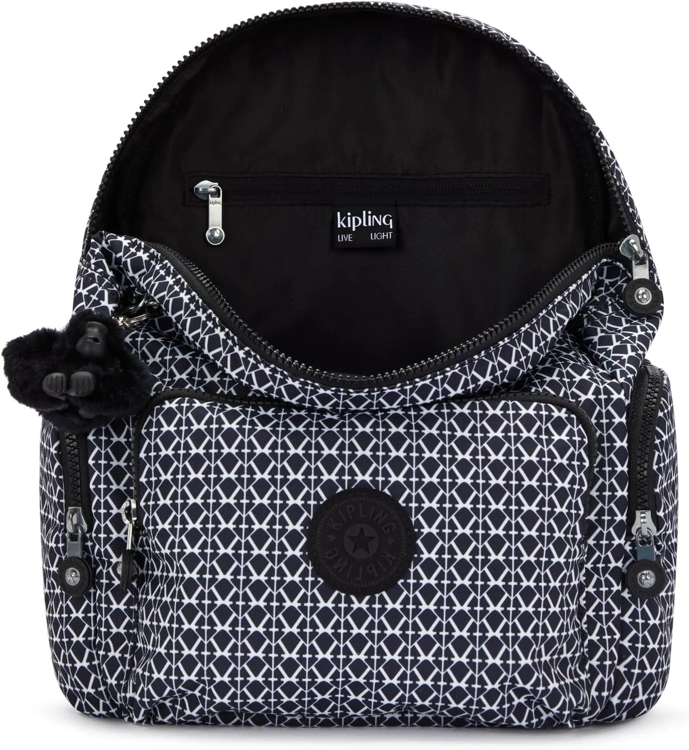 Kipling City Zip Small  Backpack Signature Print