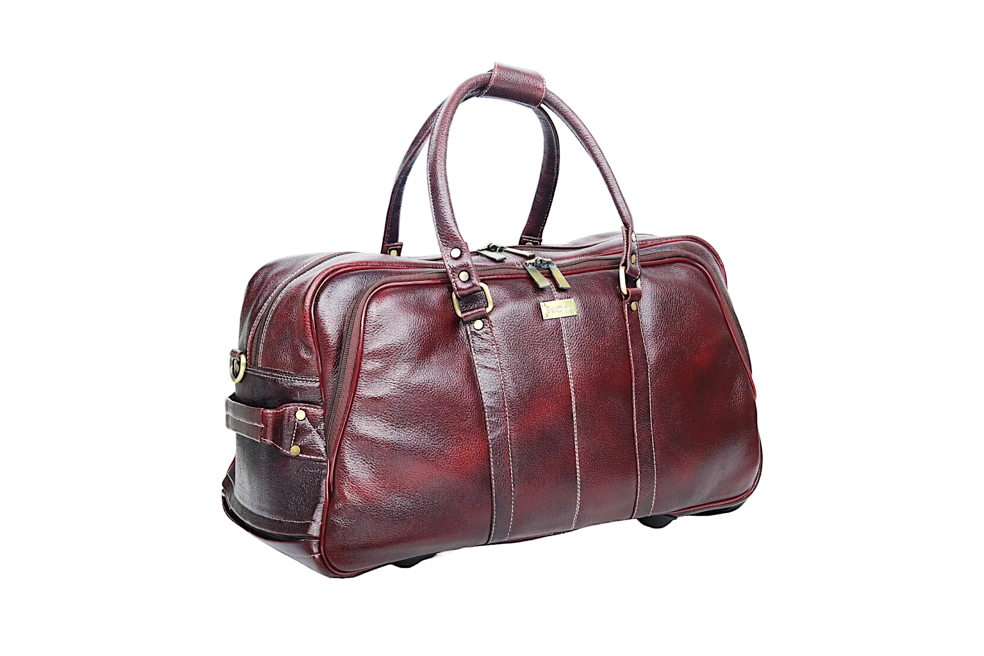 Leather Duffel Trolley Bag 36830