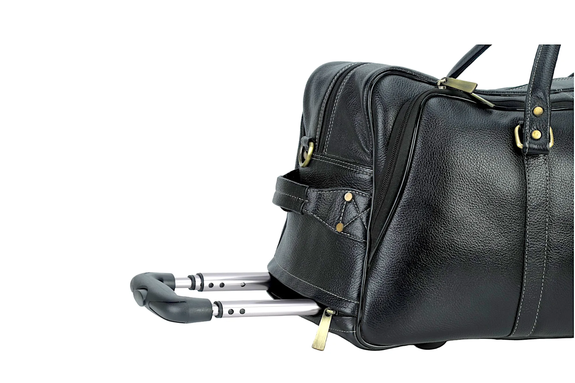 Leather Duffel Trolley Bag 36830
