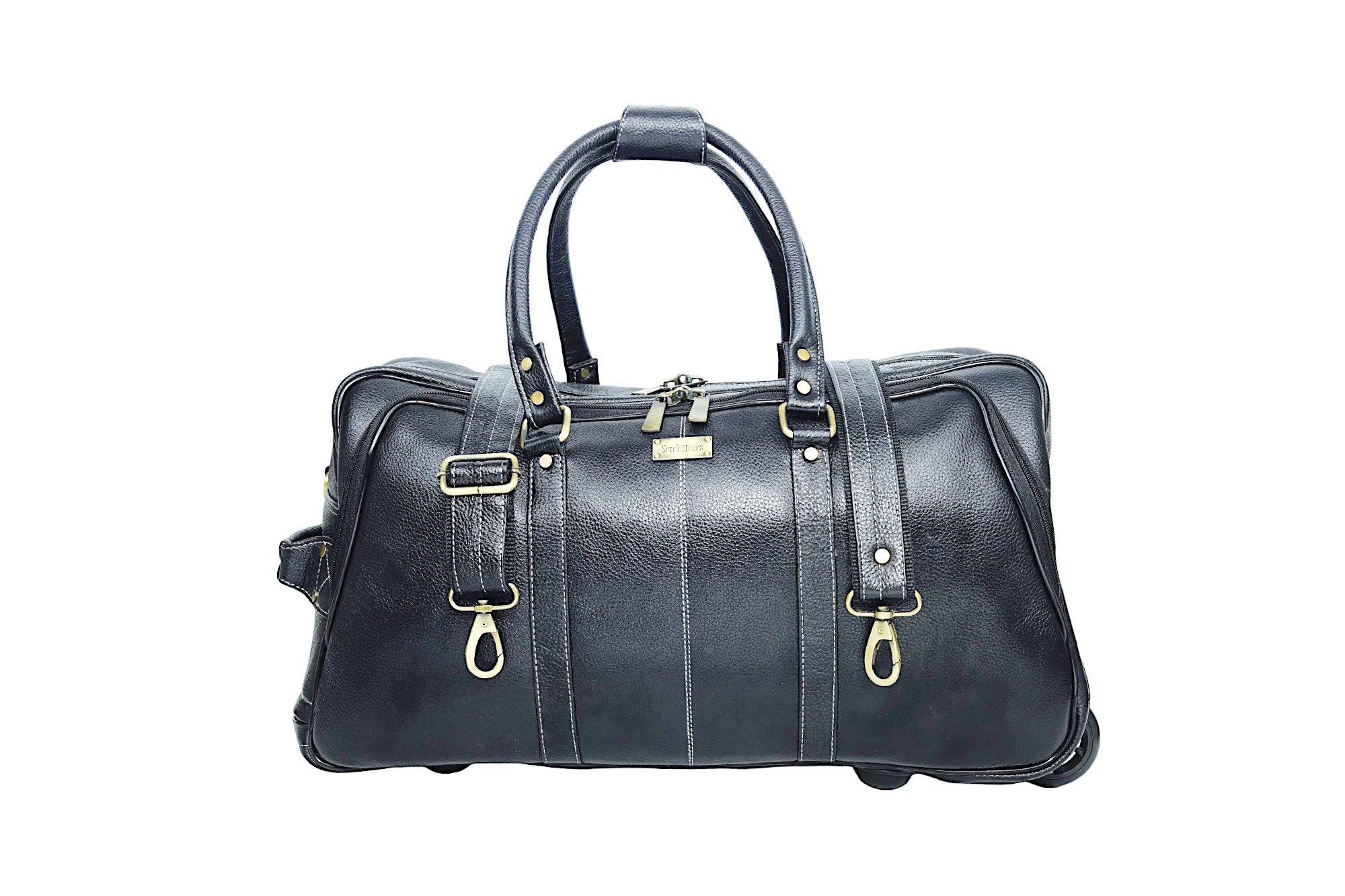 Leather Duffel Trolley Bag 36830