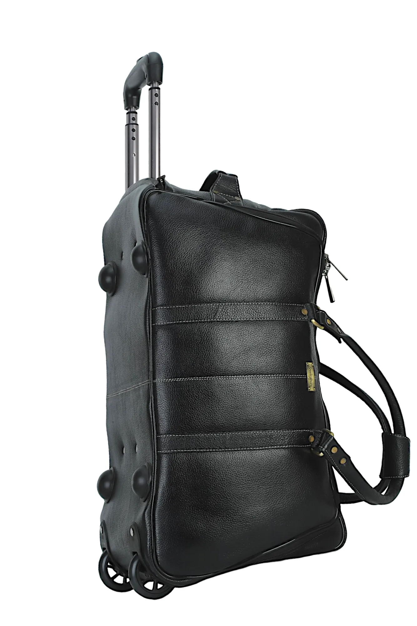 Leather Duffel Trolley Bag 36830