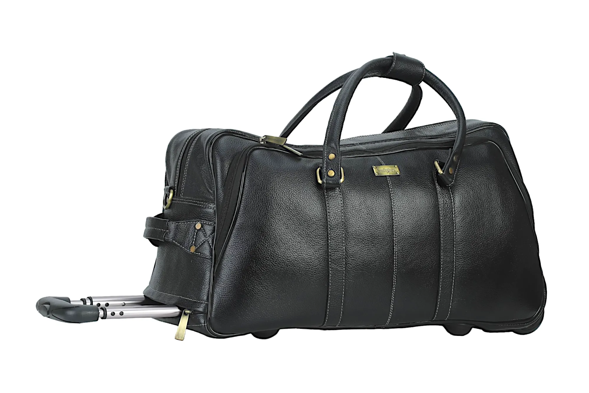 Leather Duffel Trolley Bag 36830