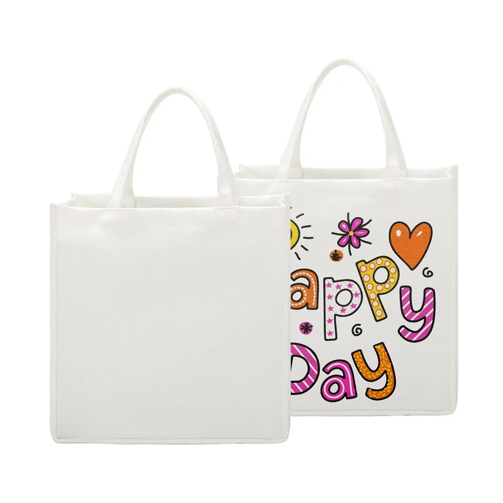 Linen Tote Bag White - 30 x 30 x 19 cm