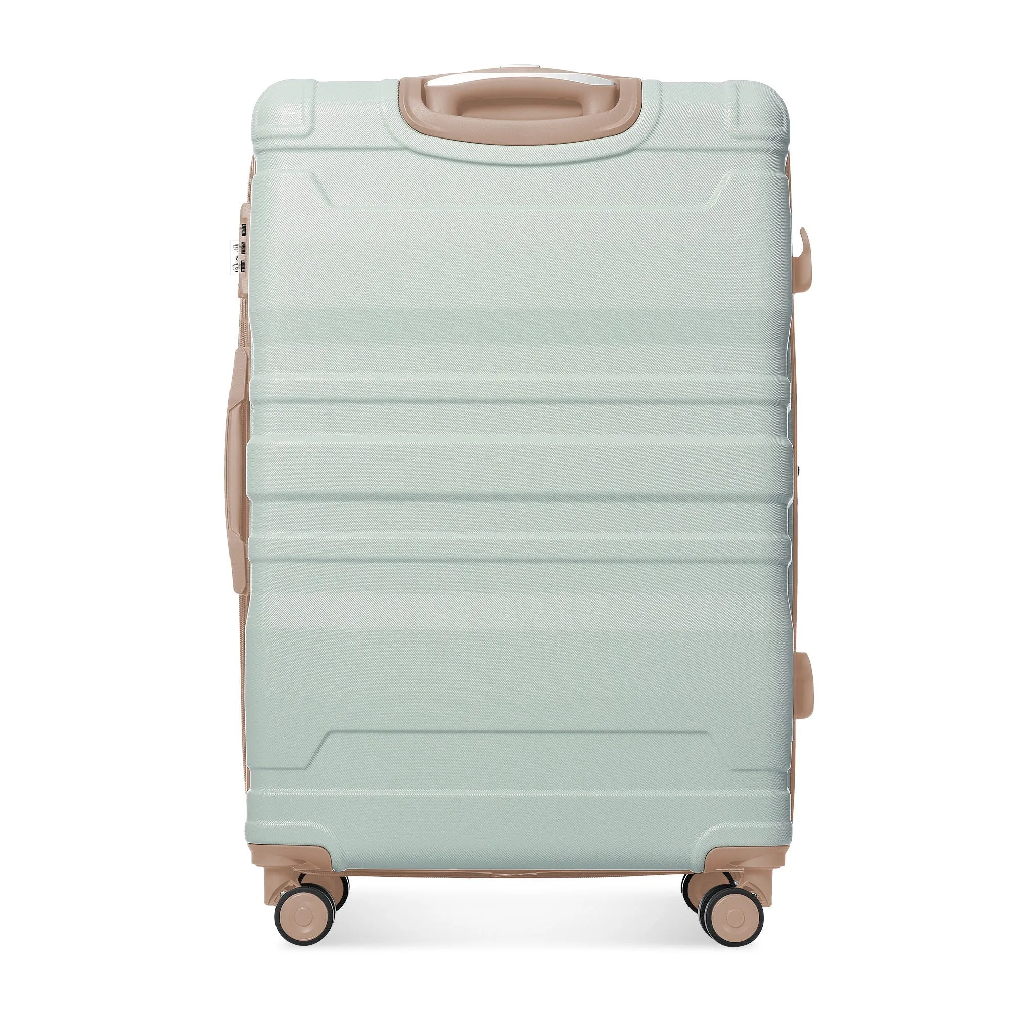 Luggage Sets New Model Expandable Abs Hardshell 3 Pieces Clearance Luggage Hardside Lightweight Durable Suitcase Sets Spinner Wheels Suitcase With Tsa Lock 20''24''28'' - Gray Green