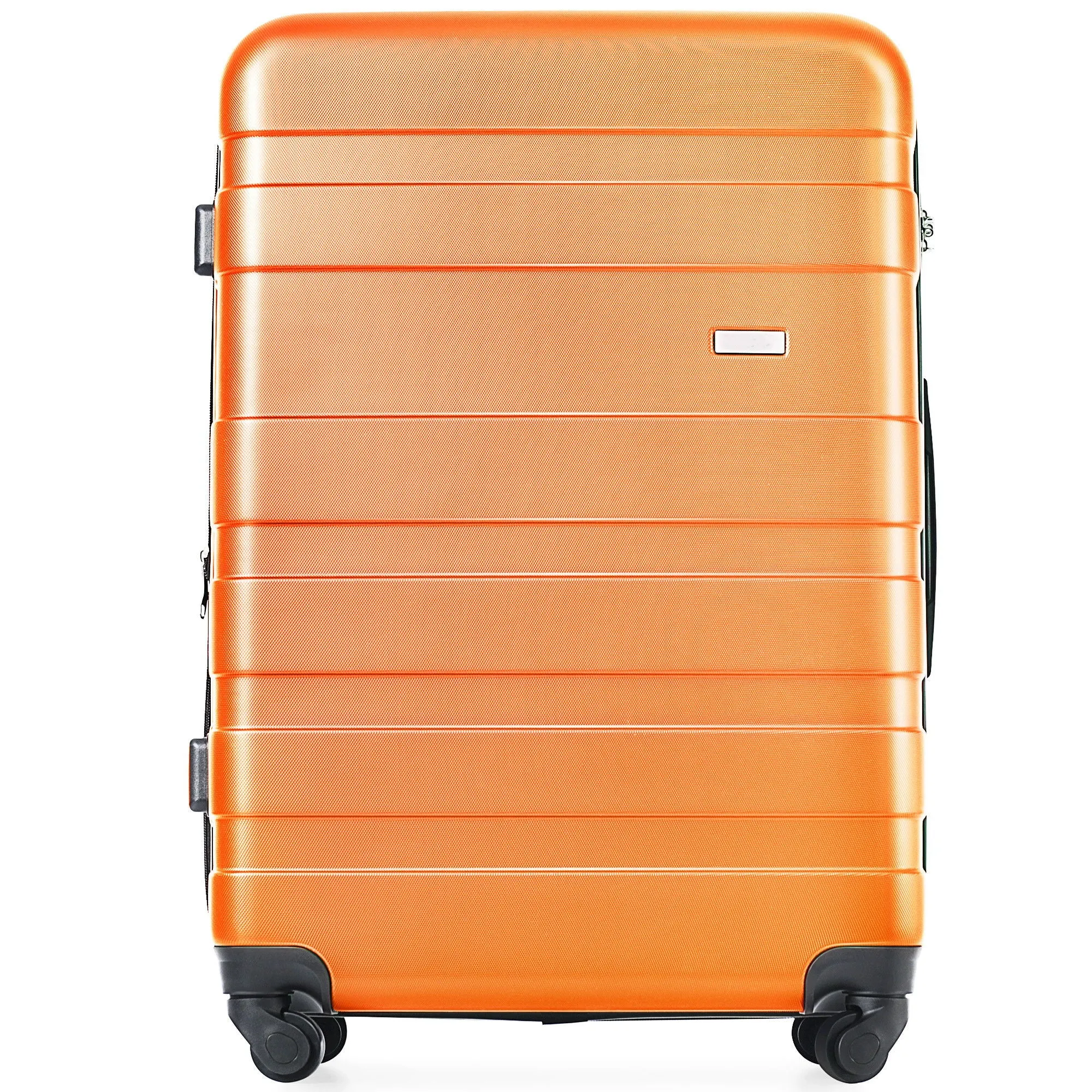 Luggage Sets New Model Expandable Abs Hardshell 3 Pieces Clearance Luggage Hardside Lightweight Durable Suitcase Sets Spinner Wheels Suitcase With Tsa Lock 20''24''28'' (Orange)