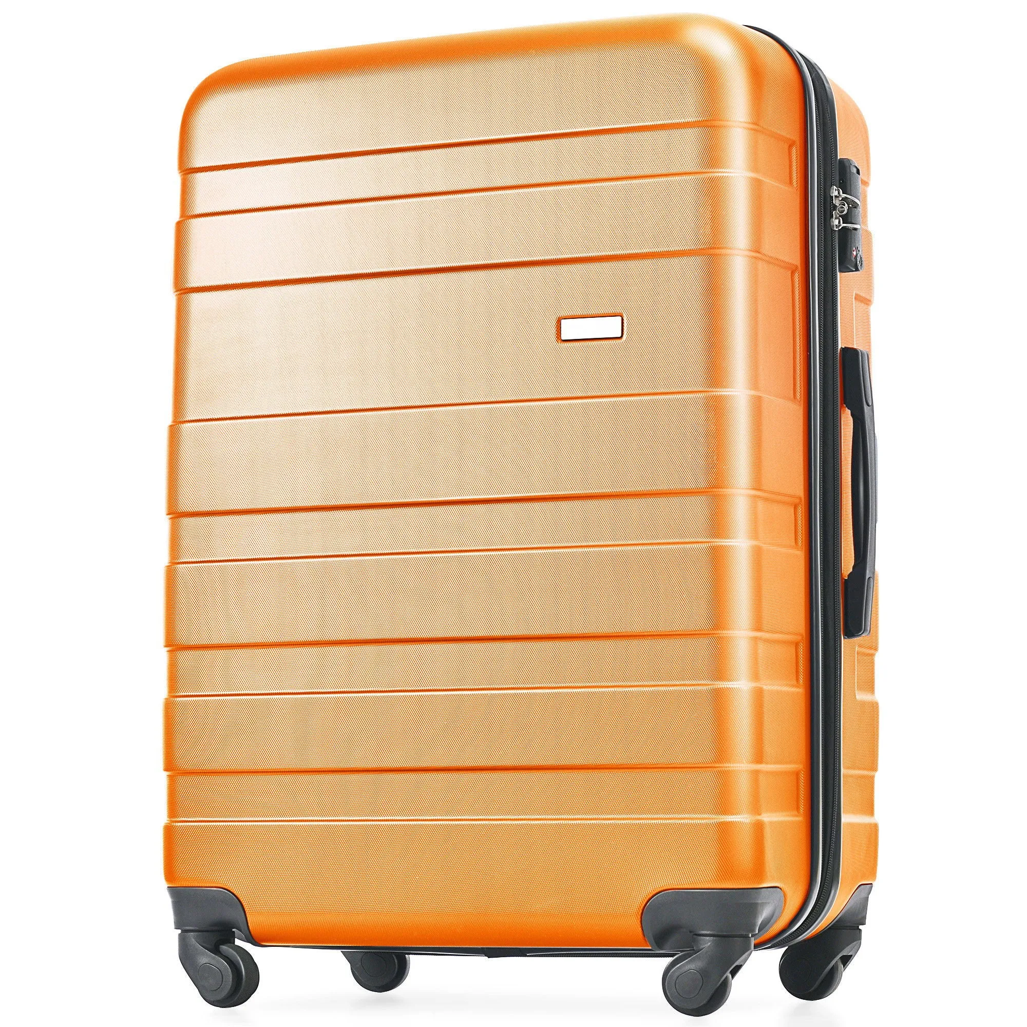 Luggage Sets New Model Expandable Abs Hardshell 3 Pieces Clearance Luggage Hardside Lightweight Durable Suitcase Sets Spinner Wheels Suitcase With Tsa Lock 20''24''28'' (Orange)