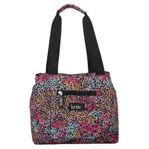 Nicole Miller Insulated Lunch Bag Tote –Open Cooler Ice Bag, Floral Black