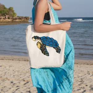 Sea Turtle Blues Beach Tote