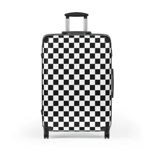 Suitcase Checkered Cabin Suitcase with Wheels Combination Lock Adjustable telescopic handle 360 Swivel Durable Hard Shell Case