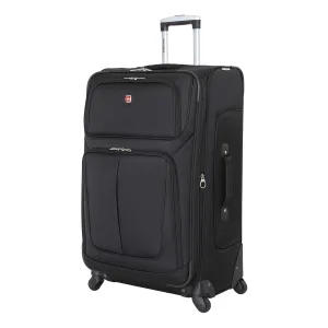 SwissGear Sion Softside Expandable Luggage, Black, Checked-Large 29-Inch