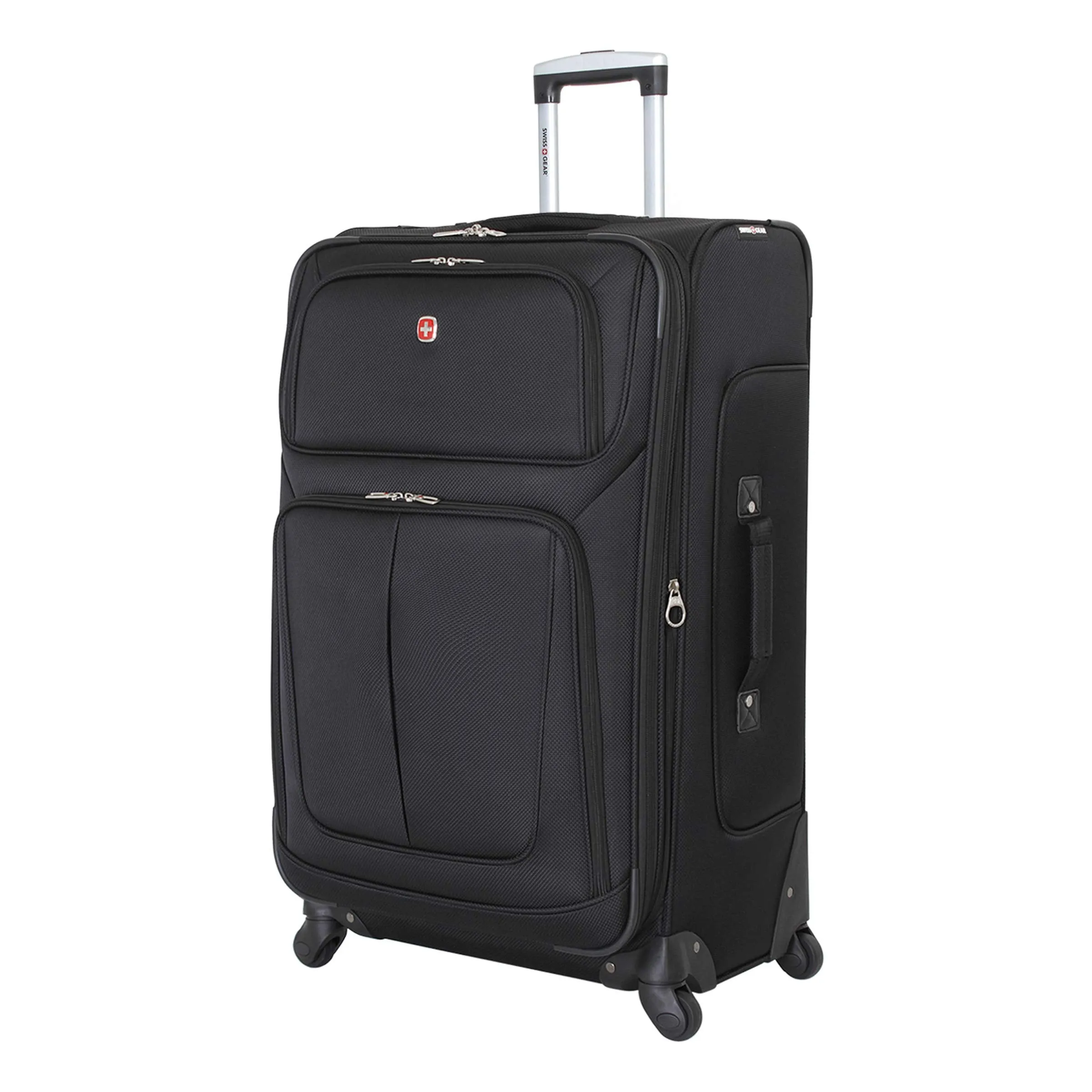 SwissGear Sion Softside Expandable Luggage, Black, Checked-Large 29-Inch