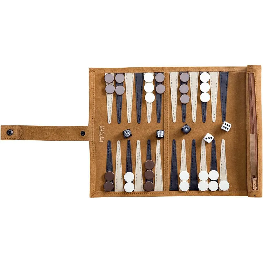 Travel Backgammon Set - Roll-up Leather Backgammon Board