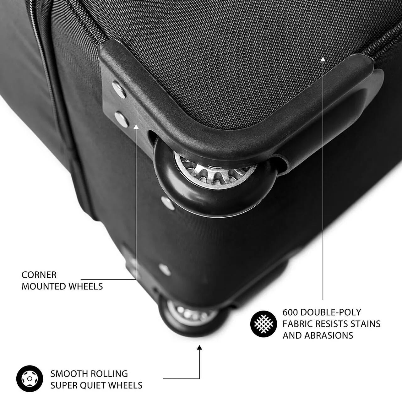 Virginia Tech Hokies 27" Black Rolling Drop Bottom Duffel